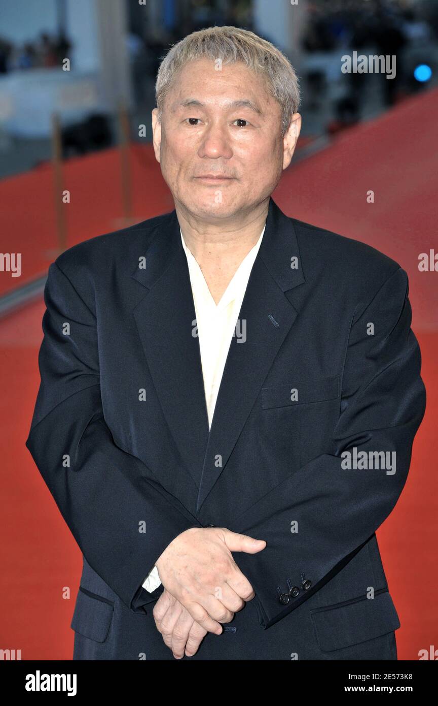Director Takeshi Kitano arrives at the 'Achilles and the Tortoise' screening during the 65th Mostra Venice Film Festival at Sala Grande in Venice, Italy on August 28, 2008. Photo by Thierry Orban/ABACAPRESS.COM Stock Photo