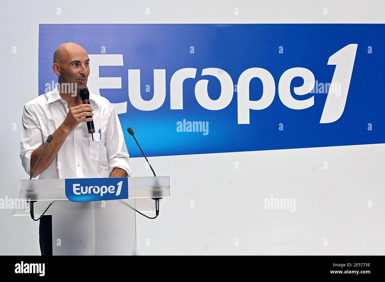 Nicolas Canteloup attends the annual press conference of Radio station  Europe 1 in Paris, France on September 1, 2008. Photo by Giancarlo  Gorassini/ABACAPRESS.COM Stock Photo - Alamy