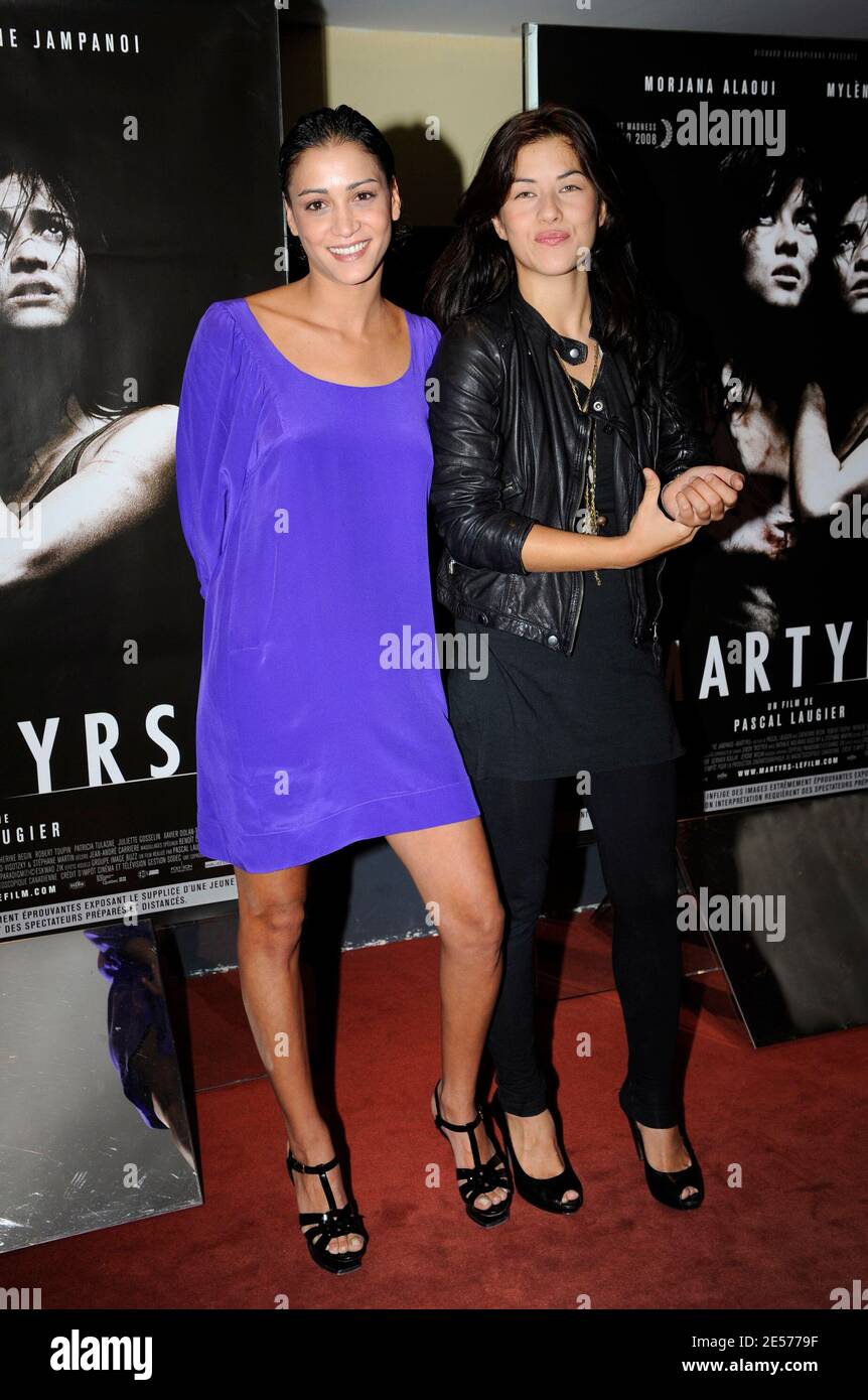 Mylene Jampanoi and Morjana Alaoui arrive at the premiere of Martyrs