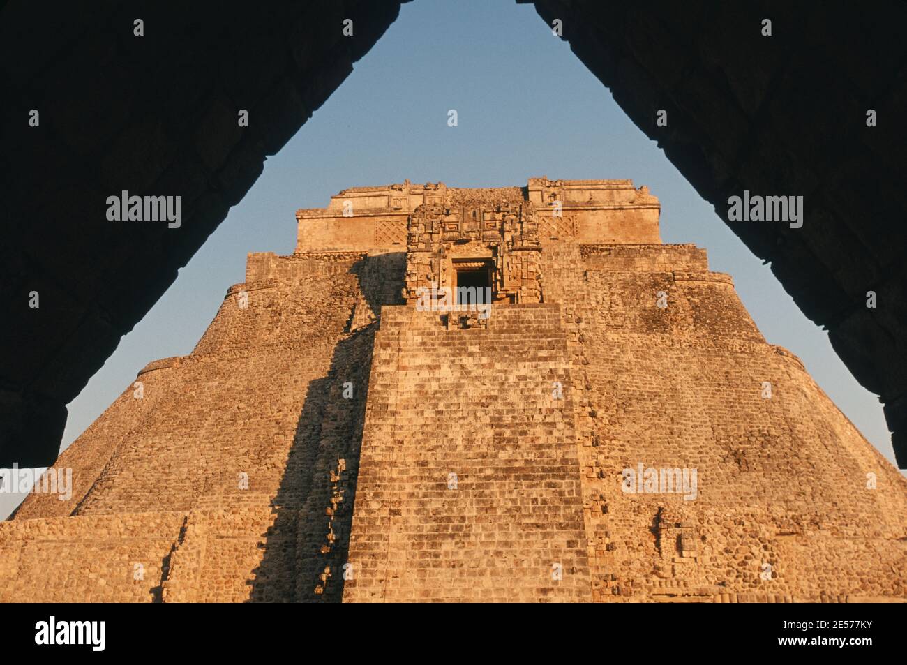 Uxmal, La Pyramida Del Adivino, Legend has it that it was built by a dwarf magician ruler in one night, Stock Photo