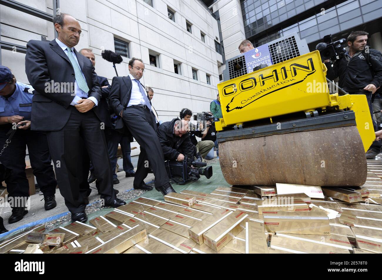 japan tobacco france Japan Tobacco France Chair, Vassilis Vovos during a press conference at the Finance Ministry in Paris, France on September 4, 2008, prior to attend the destruction of seized contraband cigarettes in presence japan tobacco france Japan Tobacco France Chair, Vassilis Vovos during a press conference at the Finance Ministry in Paris, France on September 4, 2008, prior to attend the destruction of seized contraband cigarettes in presence