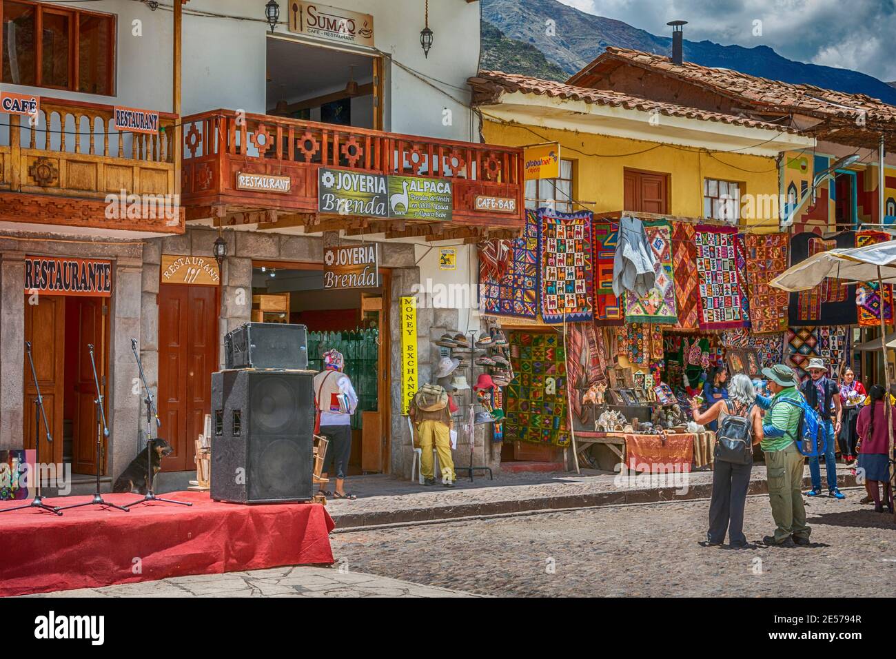 Pisac Peru Market, Pisac, Peru, South America Stock Photo