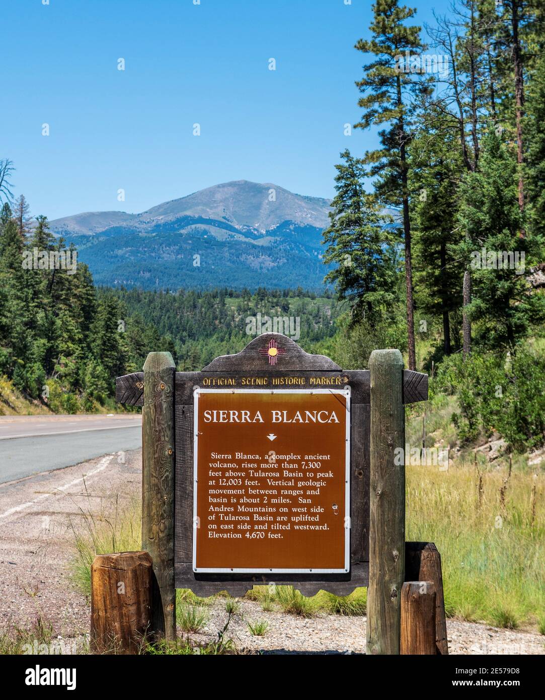 Sierra Blanca Mountain Peak near Ruidoso, New Mexico, USA Stock Photo