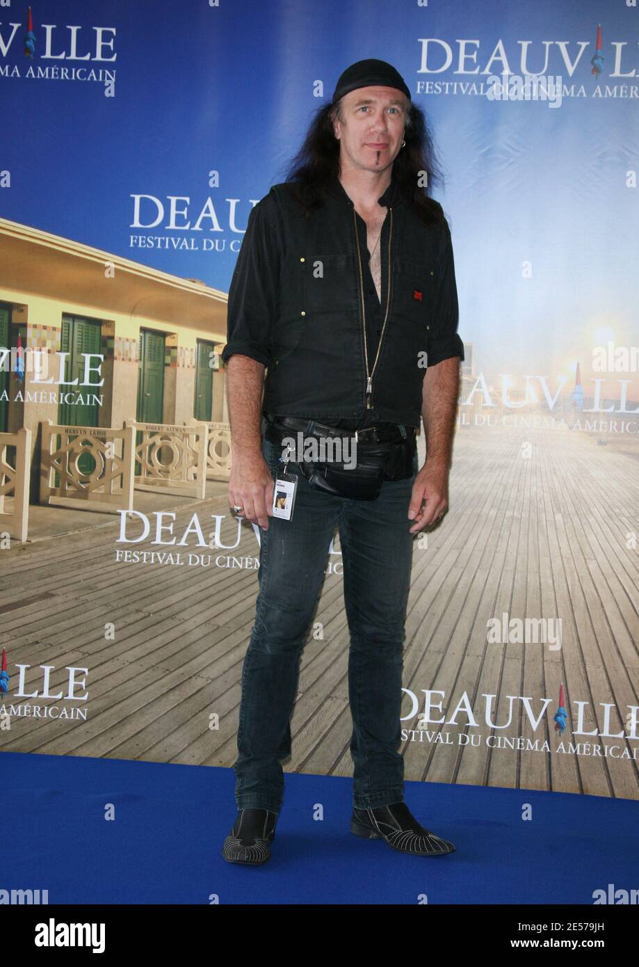 US singer Steve 'Lips' Kudlow poses during the photocall for 'Anvil! The Story of Anvil' as a part of the 34th American Film Festival in Deauville, Normandy, France, on September 06, 2008. Photo by Denis Guignebourg/ABACAPRESS.COM Stock Photo
