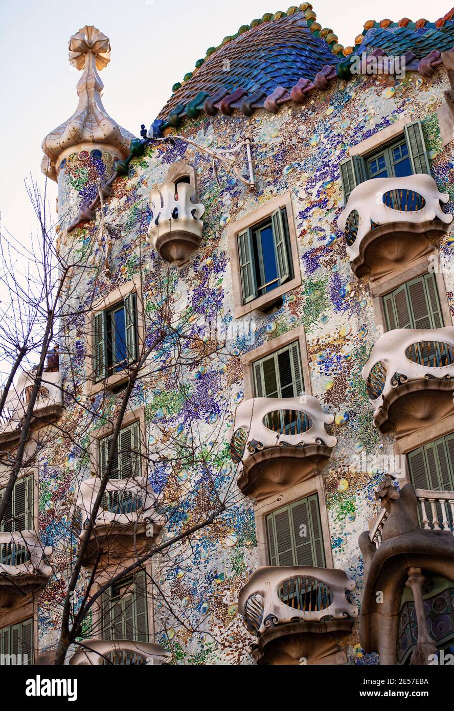 Casa Batlló, Passeig de Gràcia, Barcelona, Spain; designed by Antoni ...