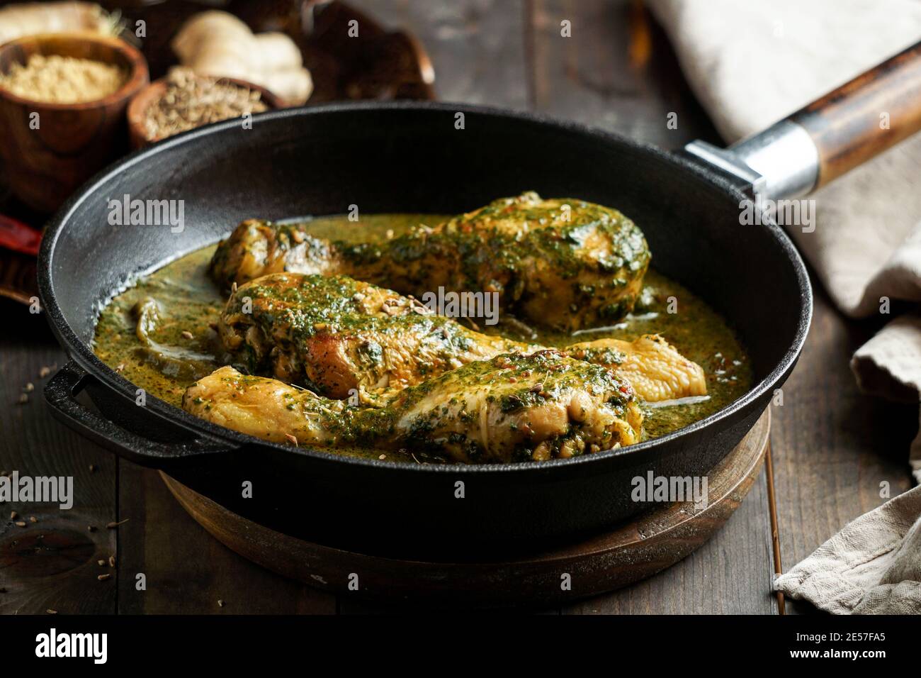Palak Chicken or Chicken Saag, traditional indian or pakistani food