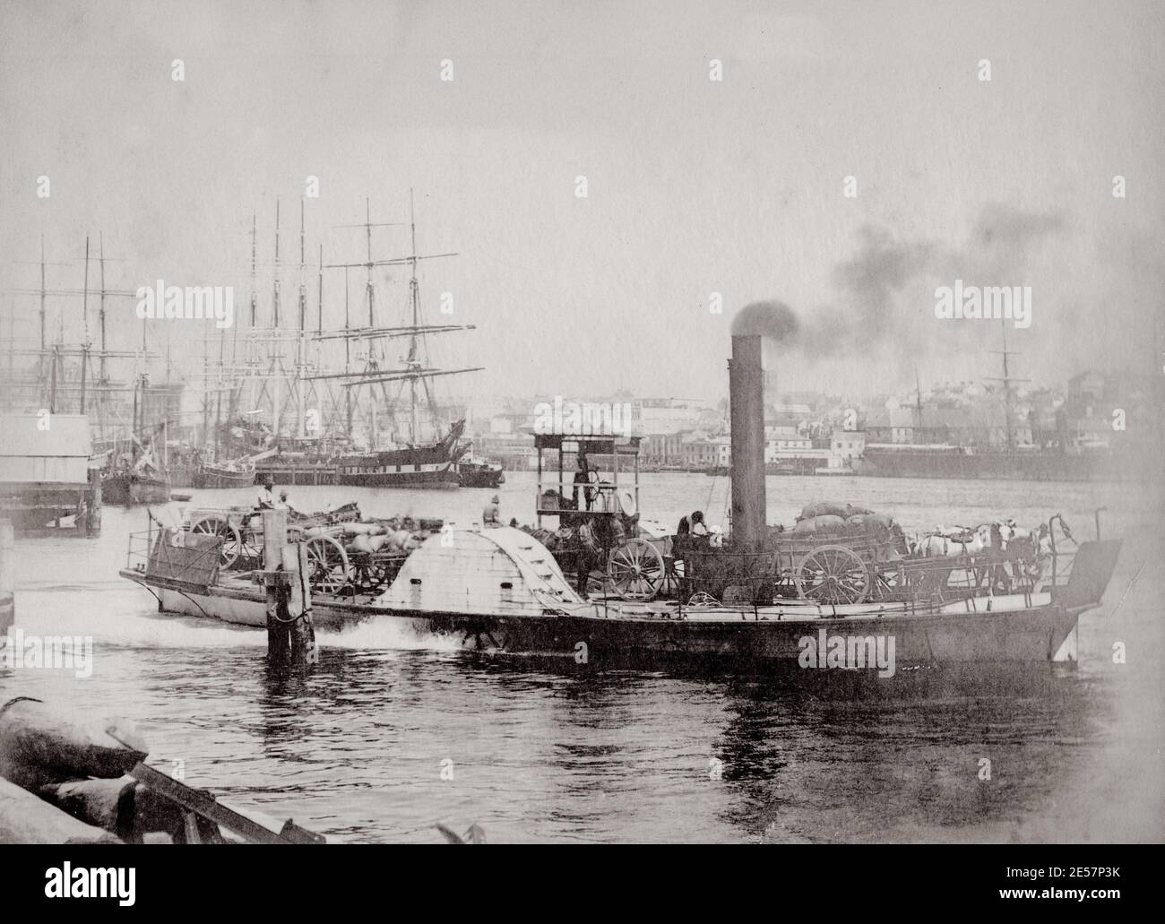 19th century vintage photograph: ships at Circular Quay, Sydney, NSW, Australia Stock Photo