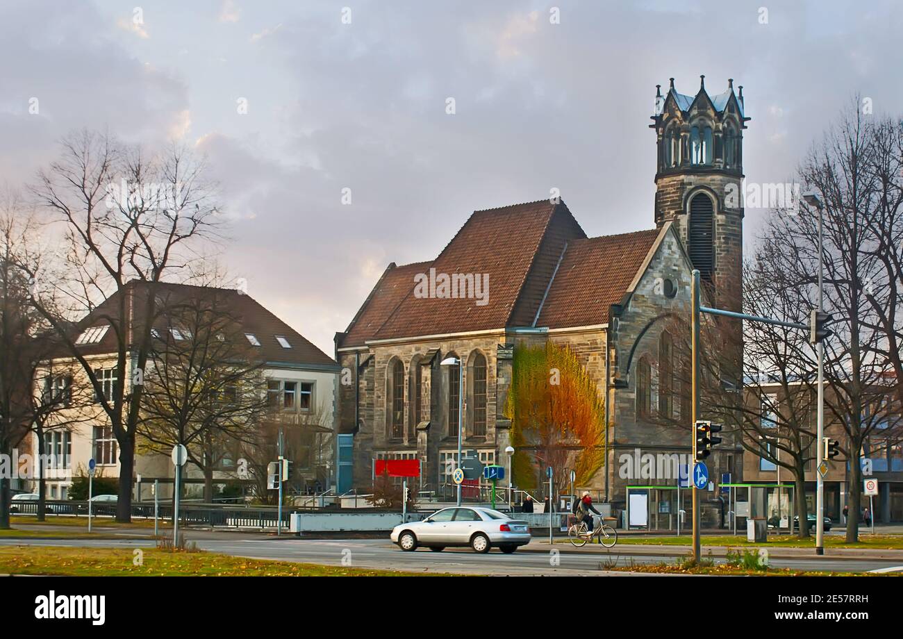 The old building of Evangelical Reformed Church (Reformierte Kirche), located in Calenberger Neustadt district of Hanover, Germany Stock Photo