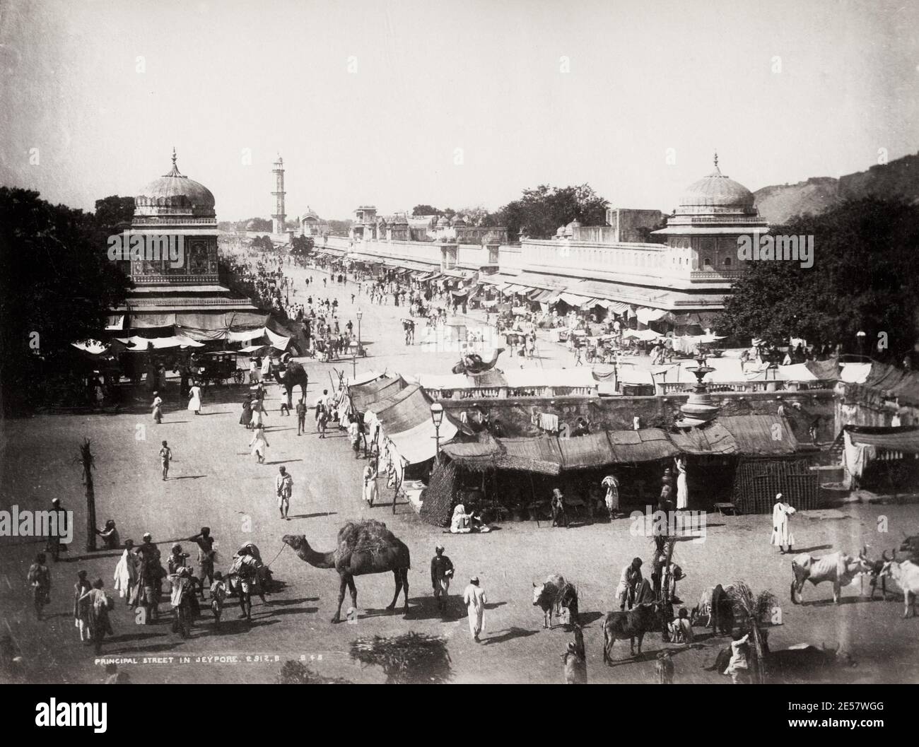 19th century vintage photograph: Principal Street, Jeypore, Jaipur ...