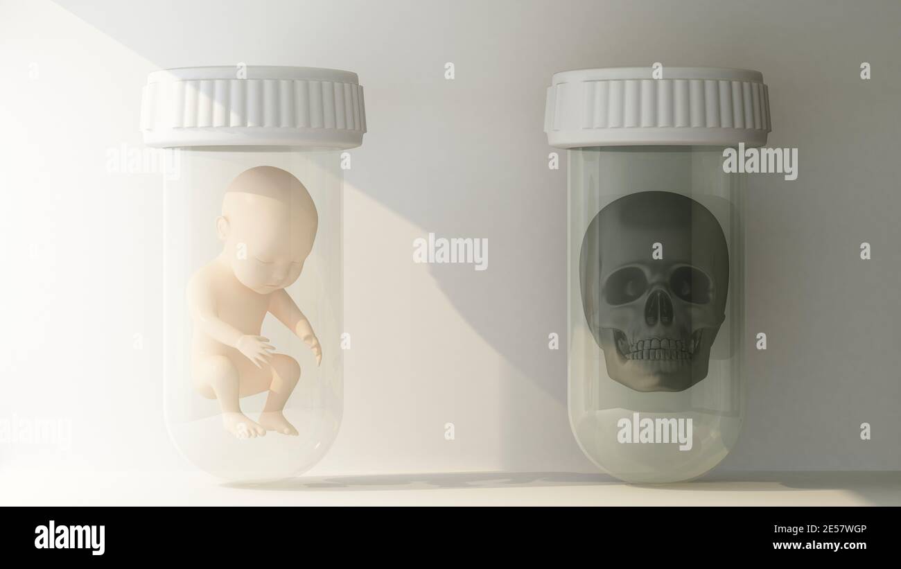 in vitro birth and death concept. 3d rendering Stock Photo