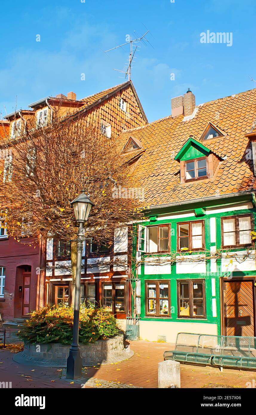 The old housing in Keslerstrasse street in Altstadt (Old Town) of