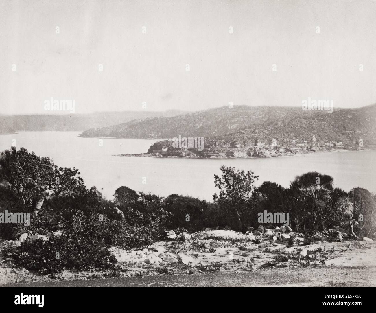 19th century vintage photograph: Middle Harbour, Port Jackson, Sydney, Australia. Stock Photo