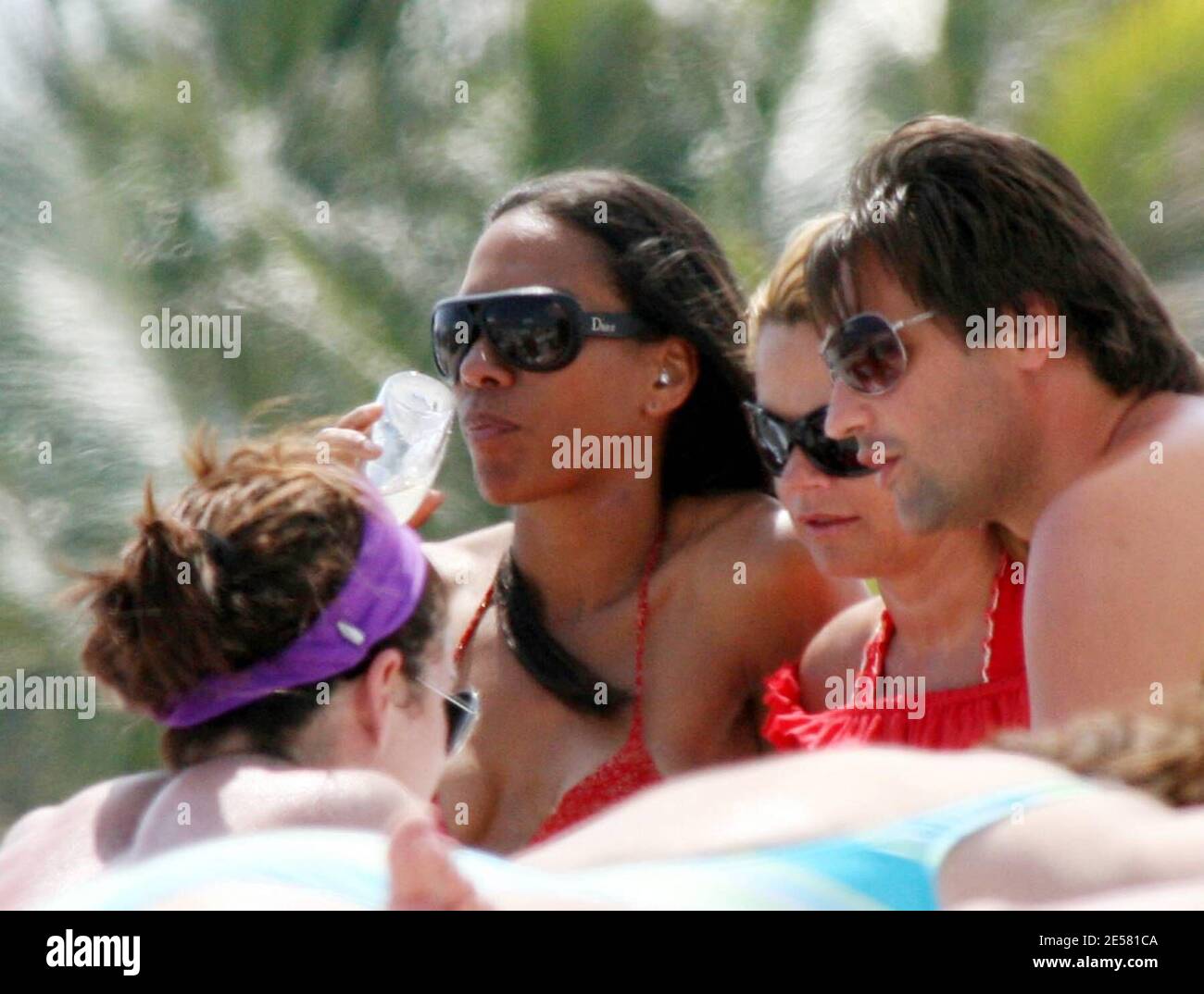 Exclusive!! Hot Latina model and actress Daisy Fuentes enjoys some  champagne and pizza on Miami Beach with friends and family. Miami Beach,  Fla. 6/24/07. [[tag mab]] Stock Photo - Alamy