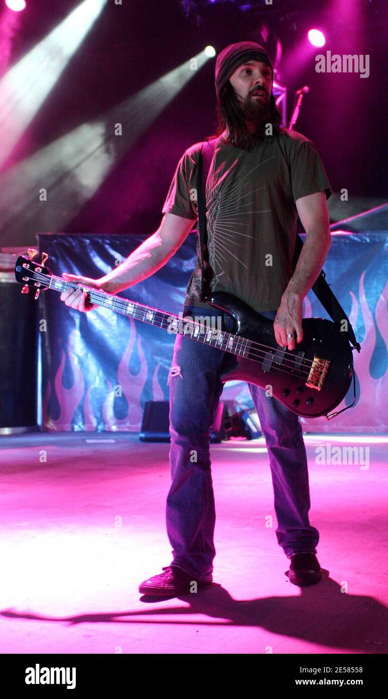 Robbie Merrill of Godsmack performs in concert at the Pompano Beach Amphitheater. Pompano Beach, Fla. 5/12/07.  [[FAM]] Stock Photo