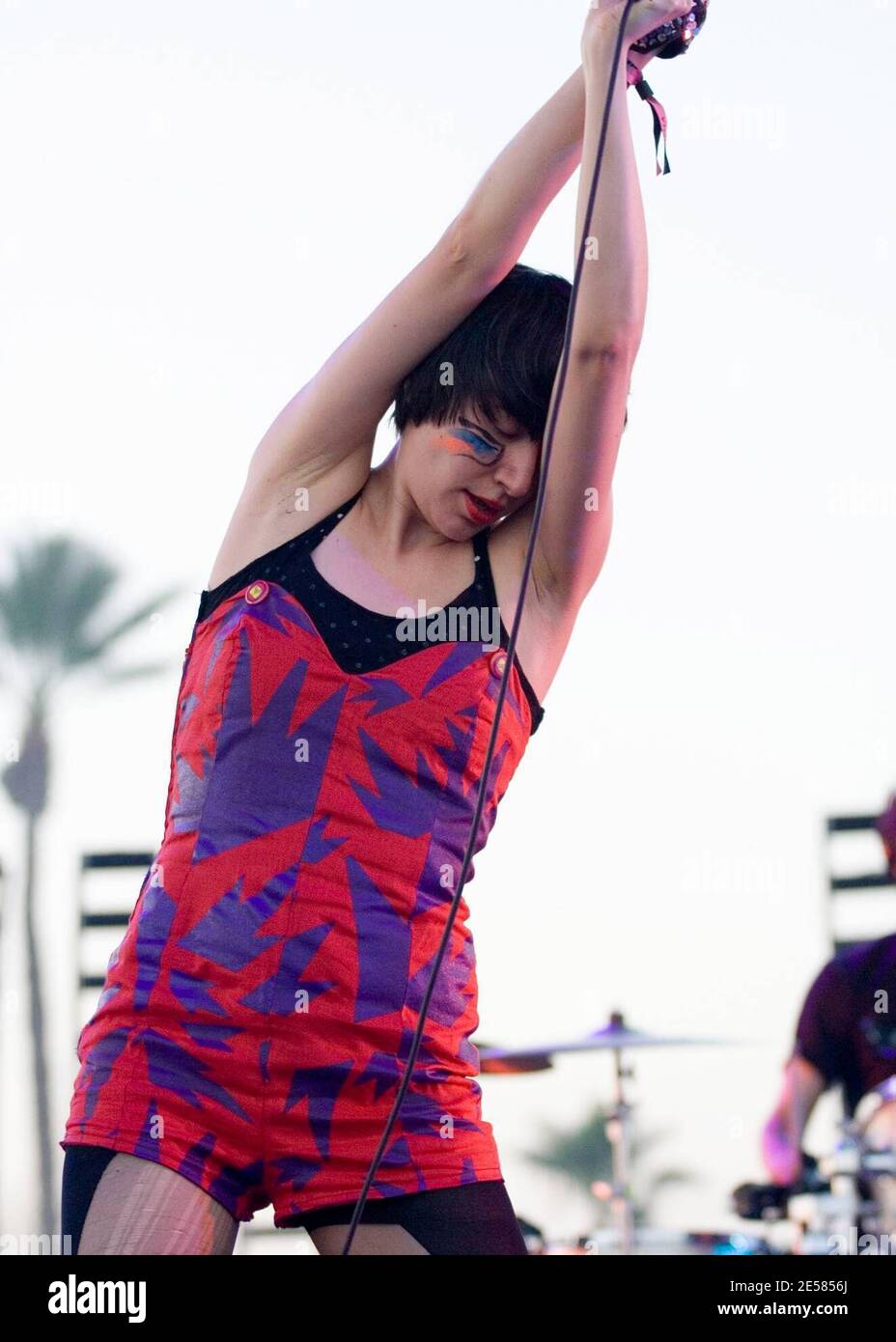 The Yeah Yeah Yeahs performs at the Cochella music festival in 2006.    [[laj]] Stock Photo
