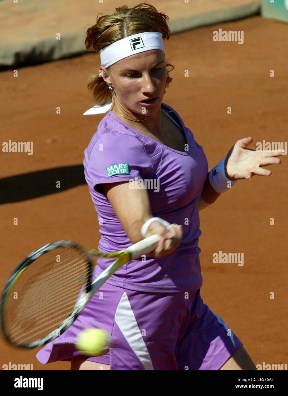 Sony Ericson WTA TOUR 'Internazionali BNL D'Italia 2007' women's finals, Jelena Jankovic vs Patty Svetlana Kuznetsova in the Foro Italico. Rome, Italy. 5/18/07. Jankovic wins 7-5, 6-1.  [[cal]] Stock Photo
