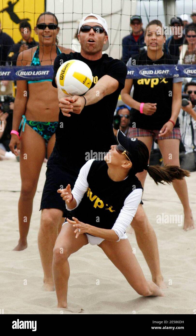 Eva Longoria participates in the Spike for HOPE celebrity beach volleyball match in conjunction with the 2007 AVP Pro Beach Volleyball Crocs Tour at the Toyota Hermosa Beach Open, to benefit Padres Contra El Cancer. Other celebrity participants were: Amaury Nolasco, Mario Lopez, Cristian De La Fuente, Matt Cedeno, Yancey Arias, Gabrielle Reese, Laird Hamilton, Monica Seles, Valery Ortiz and Page Kennedy. Hermosa Beach, Calif. 5/20/07.  [[wam]] Stock Photo