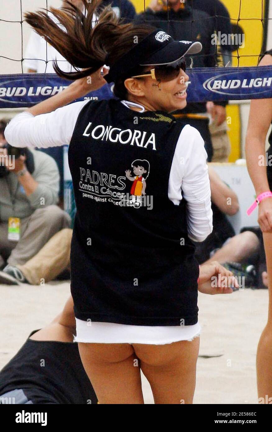 Eva Longoria participates in the Spike for HOPE celebrity beach volleyball match in conjunction with the 2007 AVP Pro Beach Volleyball Crocs Tour at the Toyota Hermosa Beach Open, to benefit Padres Contra El Cancer. Other celebrity participants were: Amaury Nolasco, Mario Lopez, Cristian De La Fuente, Matt Cedeno, Yancey Arias, Gabrielle Reese, Laird Hamilton, Monica Seles, Valery Ortiz and Page Kennedy. Hermosa Beach, Calif. 5/20/07. [[wam]] Stock Photo