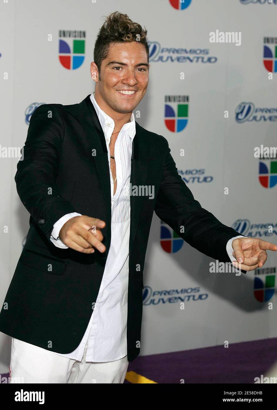 David Bisbal arrives for the 2007 Premios Juventud Awards at the BankUnited Center. Coral Gables, Fla. 7/19/07.     [[fam]] Stock Photo