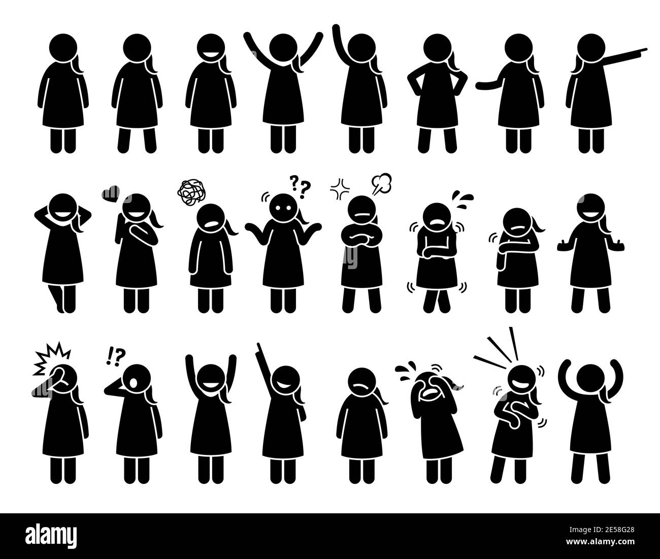 Little Girl Clipart Stick Figures