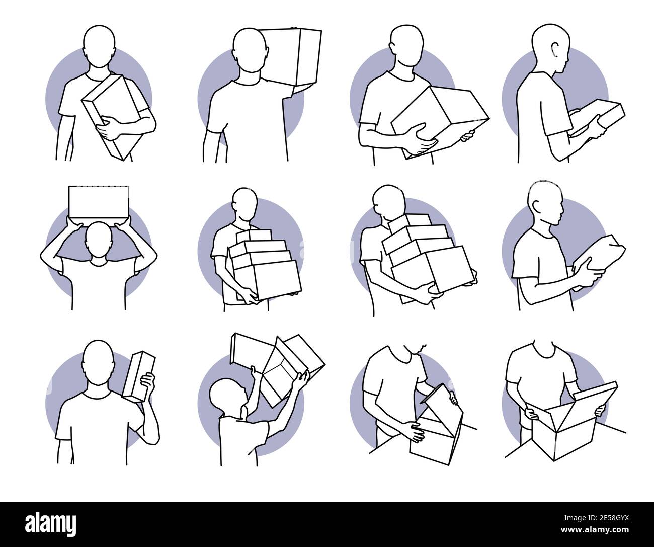 Carrying boxes on head Stock Vector Images Alamy