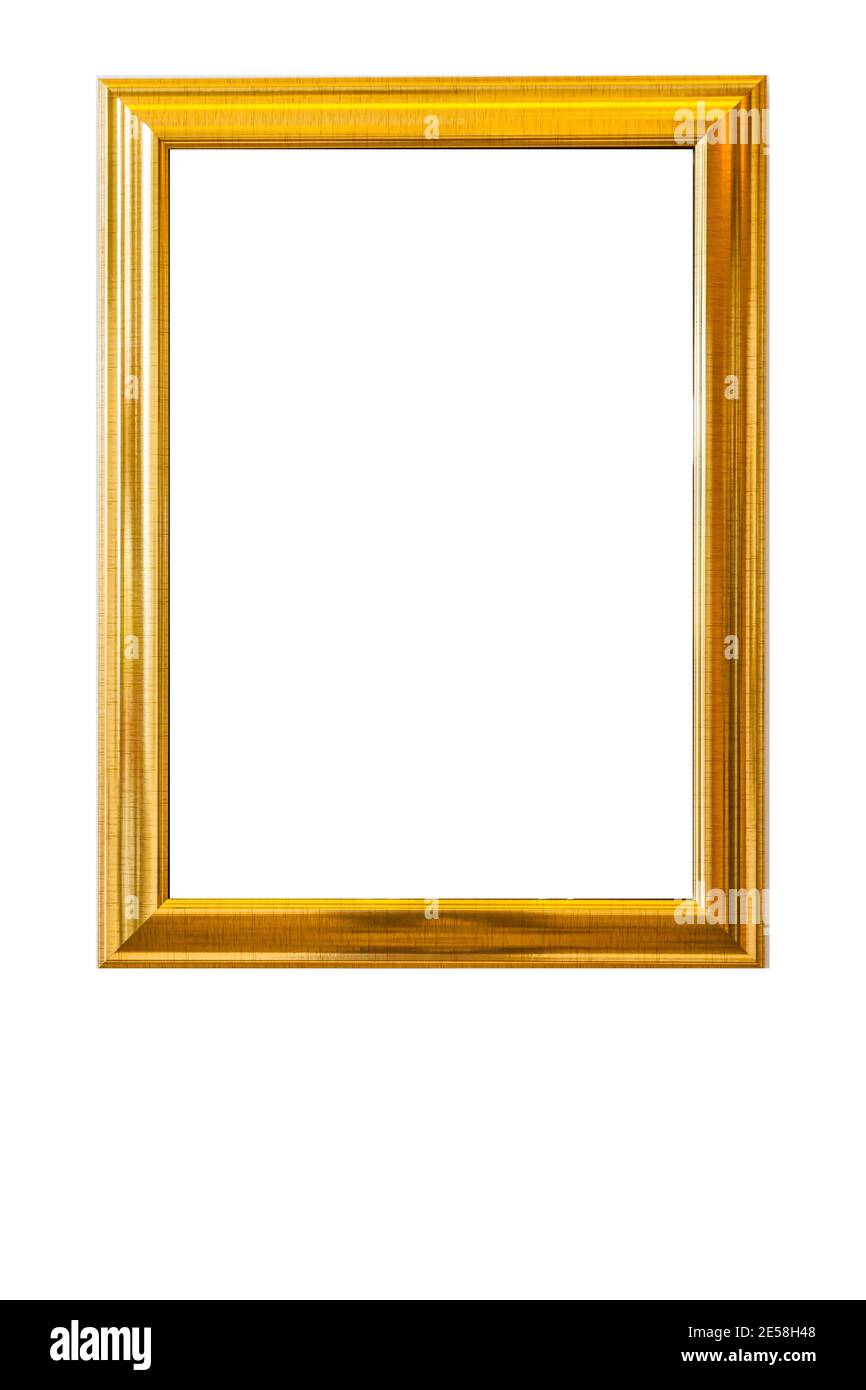 Gold vintage frame. Elegant vintage gold/gilded picture frame on white