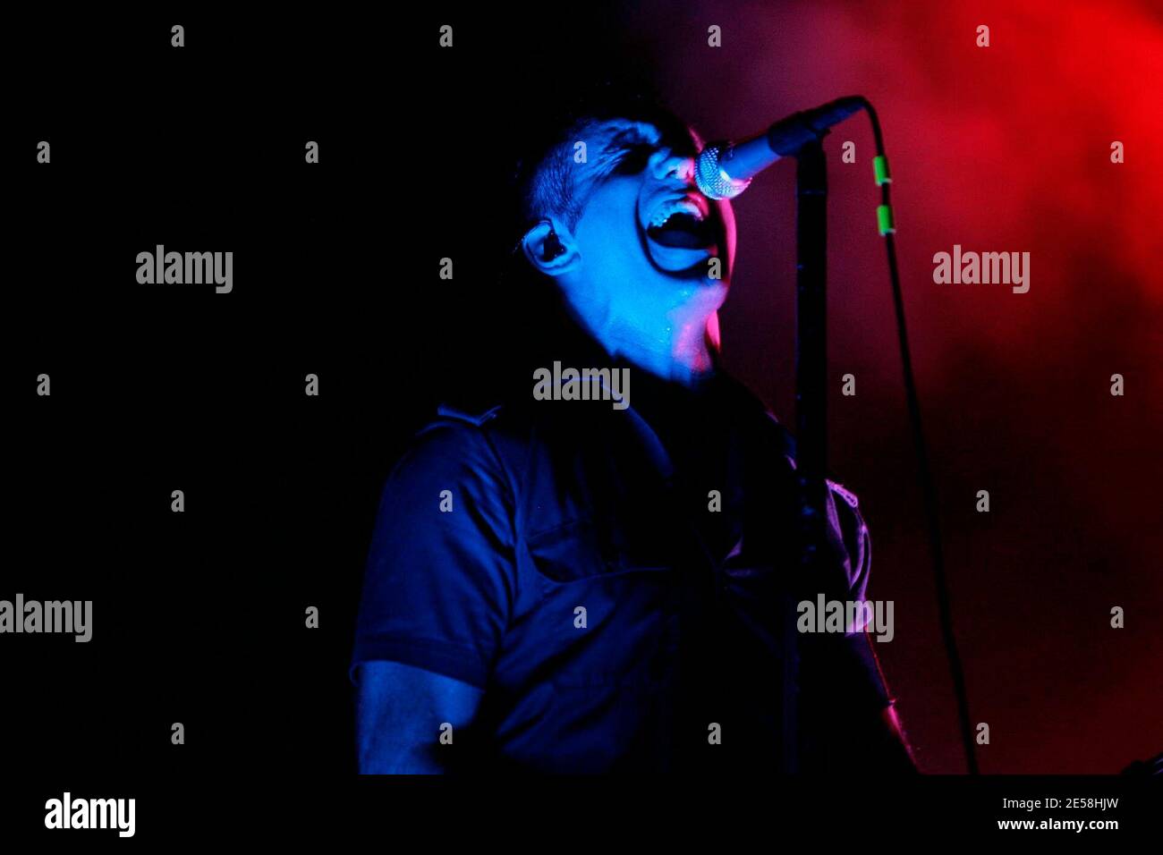 US rock band Nine Inch Nails performs at the last day at the Reading