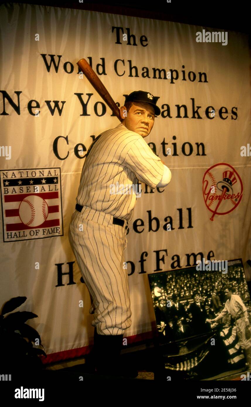 Statue of Babe Ruth at the National Baseball Hall of Fame in Cooperstown, New York Stock Photo