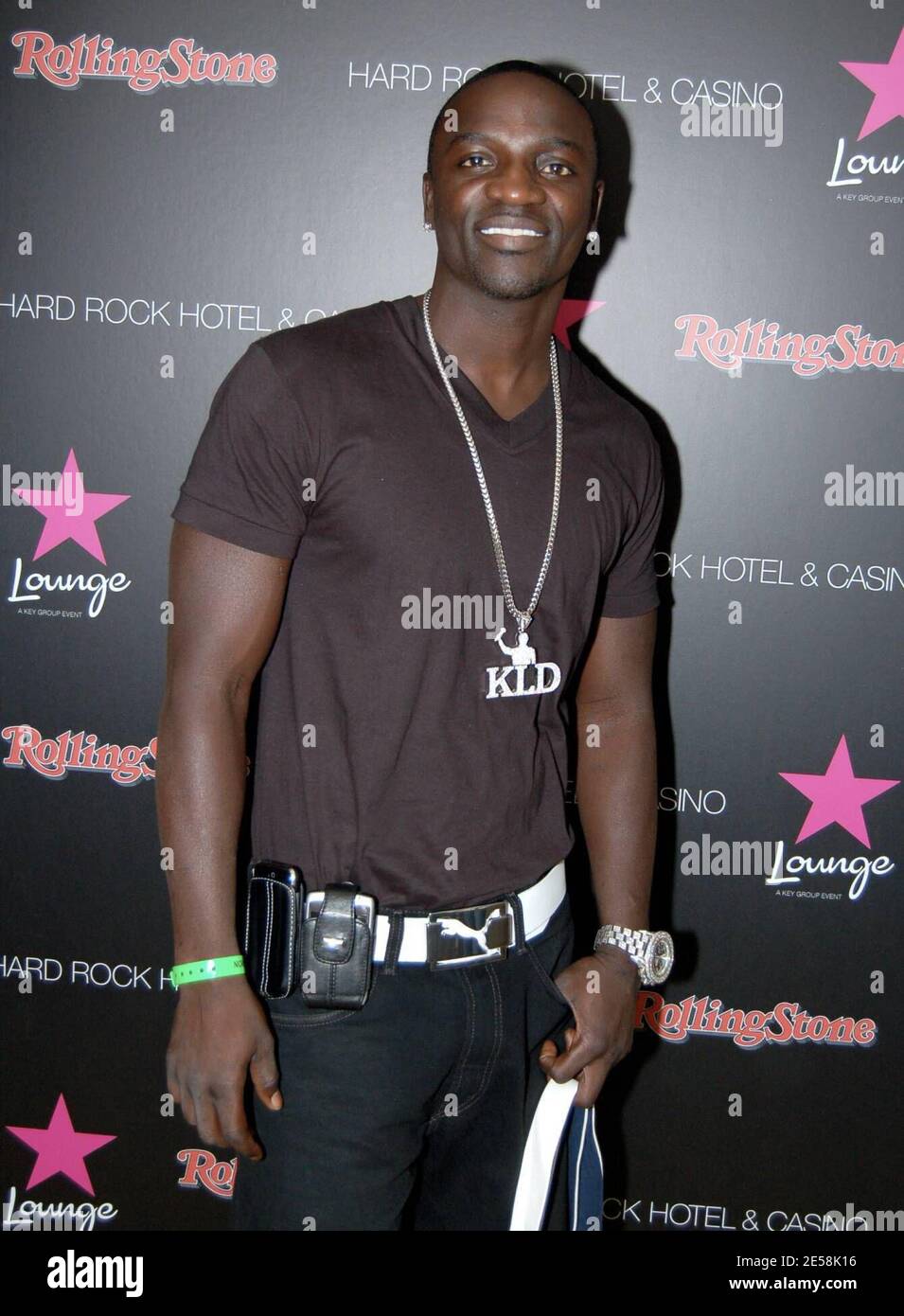 Akon attends the first day of the Star Lounge gifting and hospitality suite in honor of Rolling Stone's 40th Anniversary. Hard Rock Hotel, Las Vegas, NV. 9/7/07.    [[cas]] Stock Photo