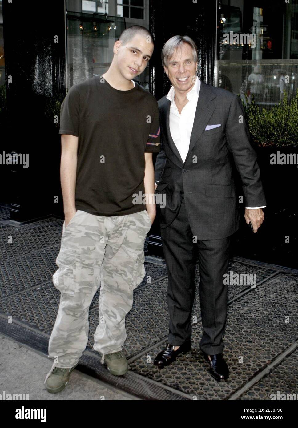 Tommy Hilfiger and son Rich, who co-ceo of Young Rich and Famous Entertainment, make their way back into a hotel in Soho, NY. 10/4/07. [[faa]] Stock Photo - Alamy