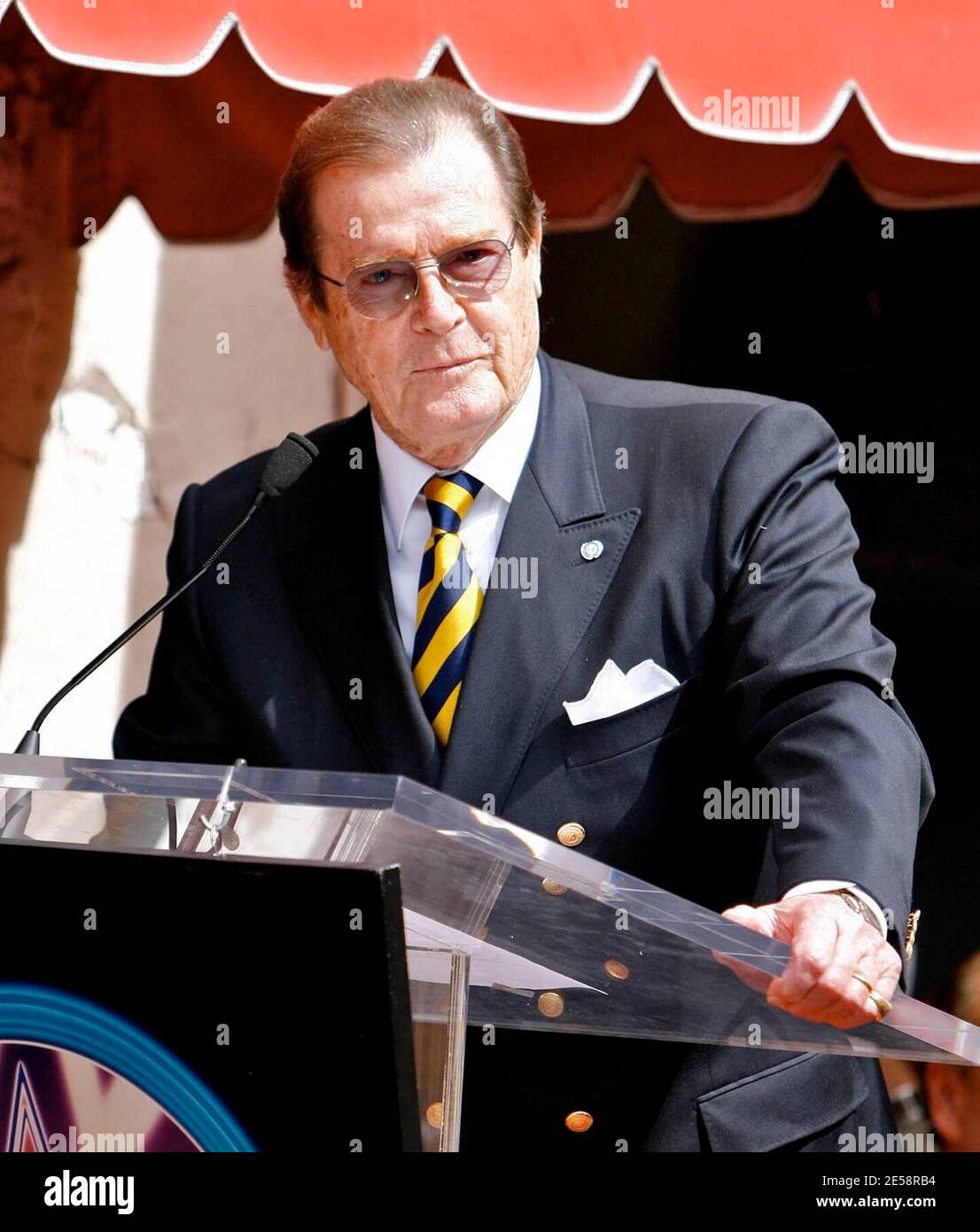 Roger Moore receives a star on the Hollywood Walk of Fame. Stephanie Powers and James Bond co-stars Richard Kiel ('Jaws') and David Hedison ('Felix Leiter') attended the ceremony. Los Angeles, Calif. 10/11/07.   [[laj]] Stock Photo