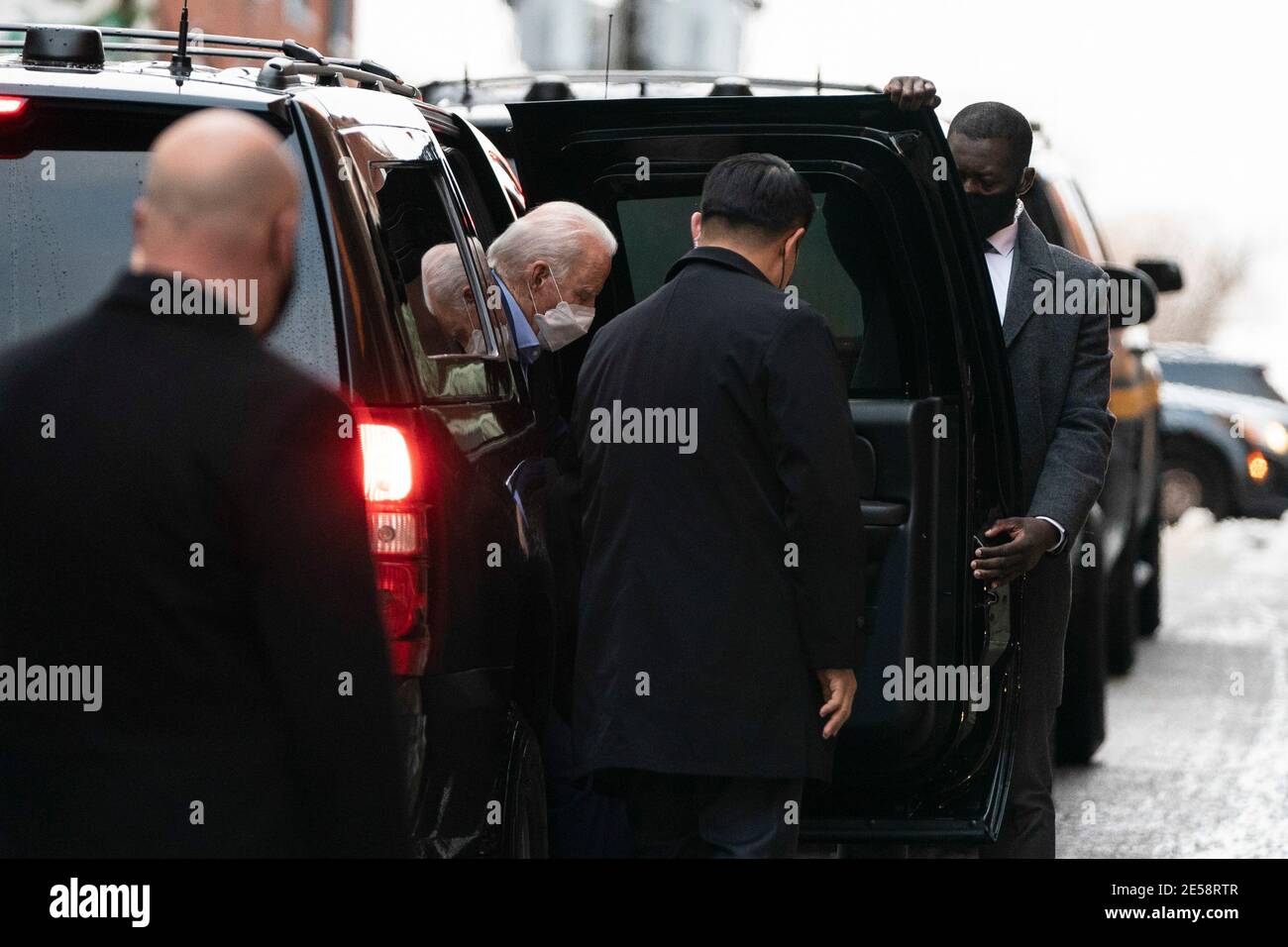 US President-elect Joe Biden arrives at The Queen Theater in Wilmington, Delaware on December 17, 2020. Credit: Alex Edelman/The Photo Access Stock Photo