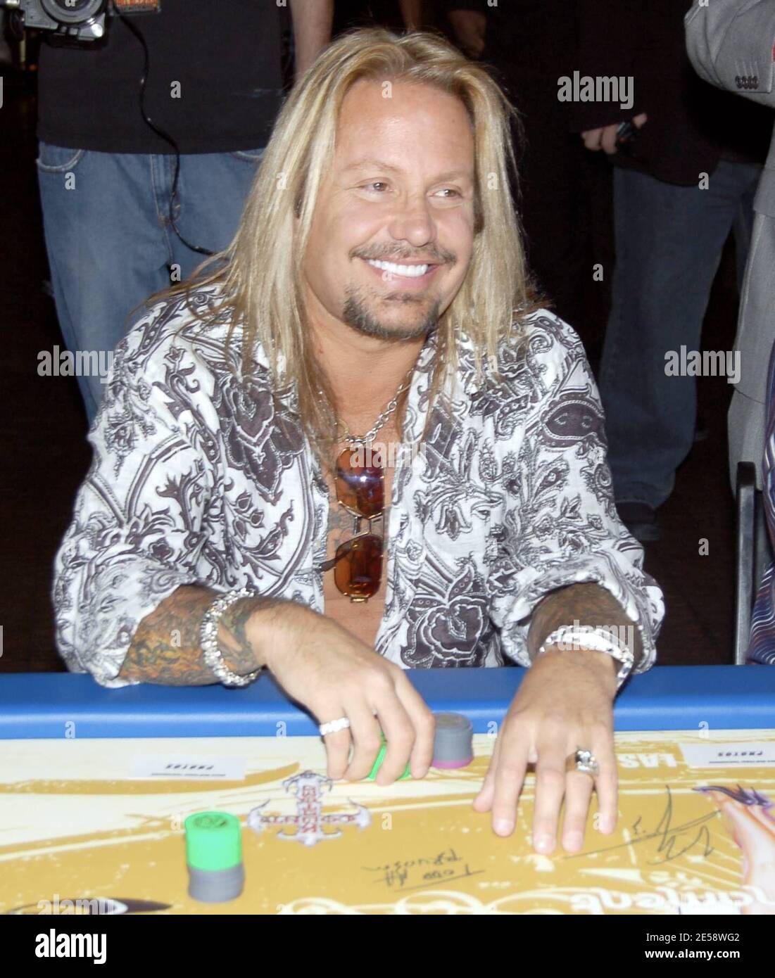 Vince Neil, Leah Neil, Tera Patrick, Evan Seinfeld and Taylor Wayne attend  Vince Neil's Off the Strip Poker Tournament at the Hard Rock Hotel & Casino  in Las Vegas, NV. 11/3/07. [[cas]]