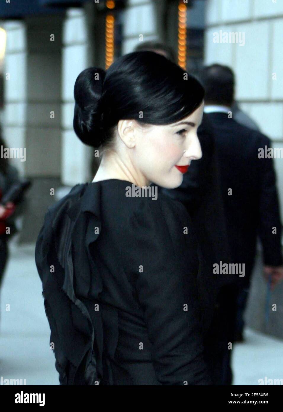 Dita Von Teese gets dropped off at her hotel in NY Stock Photo - Alamy