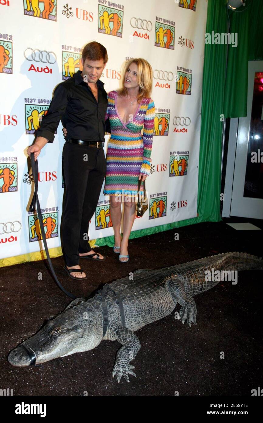 Casper Van Dien and Catherine Oxenberg arrive at the 11th Annual Best Buddies Gala and make friends with some local wildlife. The Gala, supporting people with intellectual disabilities around the world, is an unforgettable evening of giving, friendship and fun at Miami's Bicentennial Park. This year's theme, a Brazilian Carnival, demonstrates the international reach of Best Buddies and offers a celebration of Brazilian art and culture. Miami, FL. 12/01/07.  [[fal]] Stock Photo