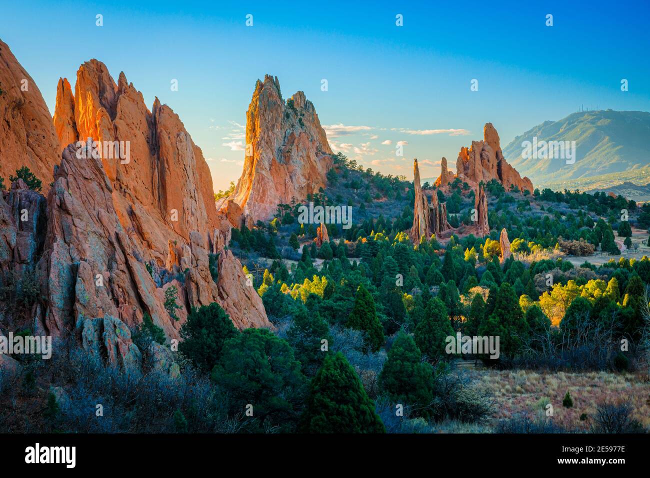 Garden of the Gods is a public park located in Colorado Springs, Colorado, United States. Stock Photo