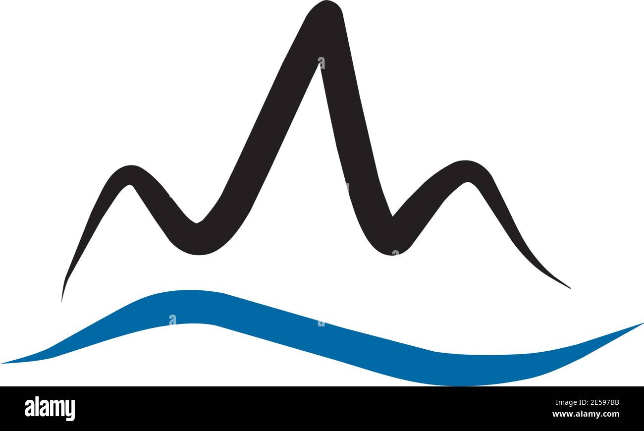 Mountain icon logo design vector illustration template Stock Vector
