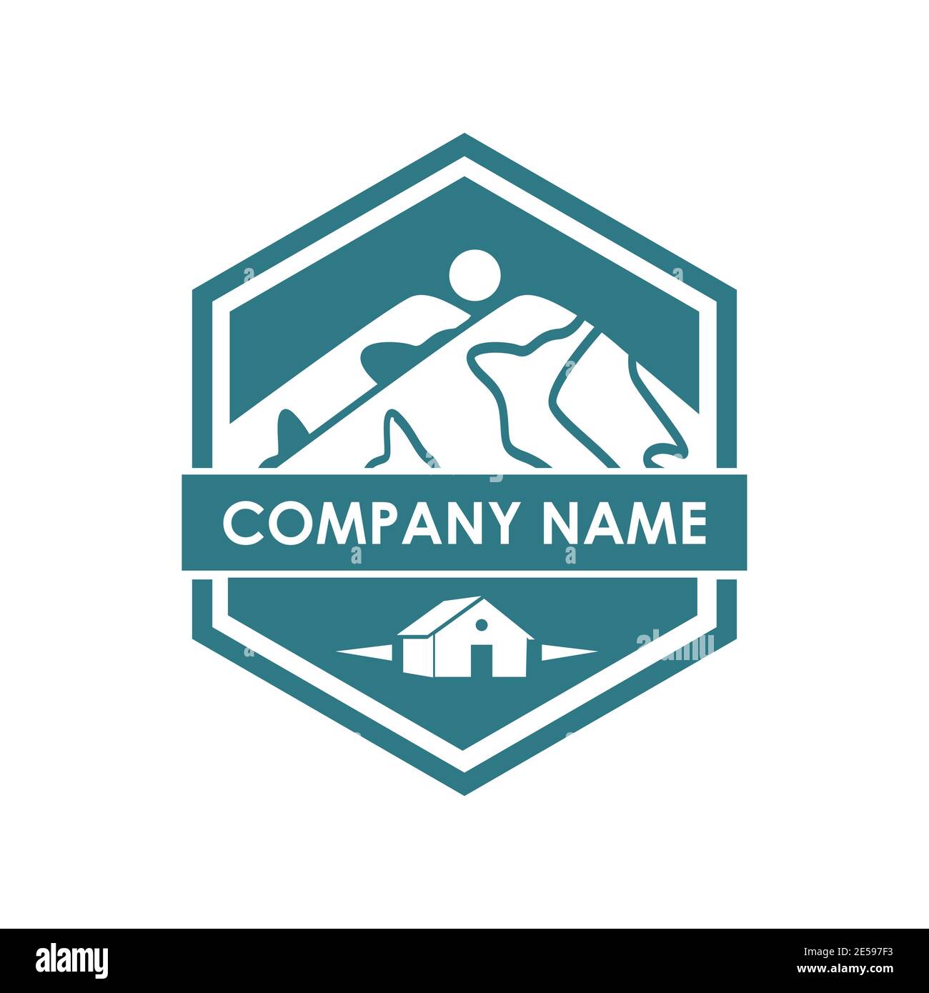 vintage mountain cabin logo design vector Stock Vector