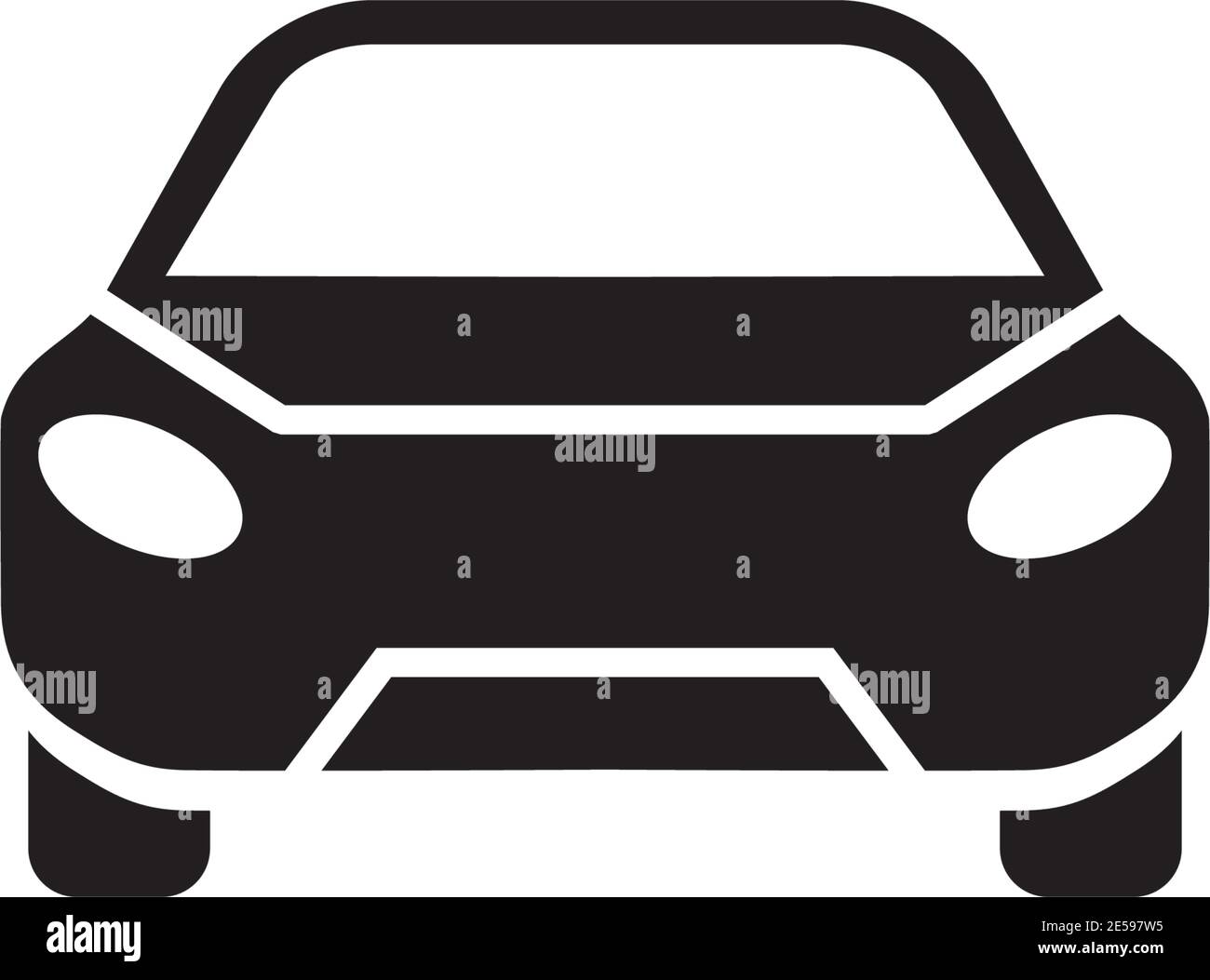 Automotive logo design with using car icon frontview vector illustration template Stock Vector