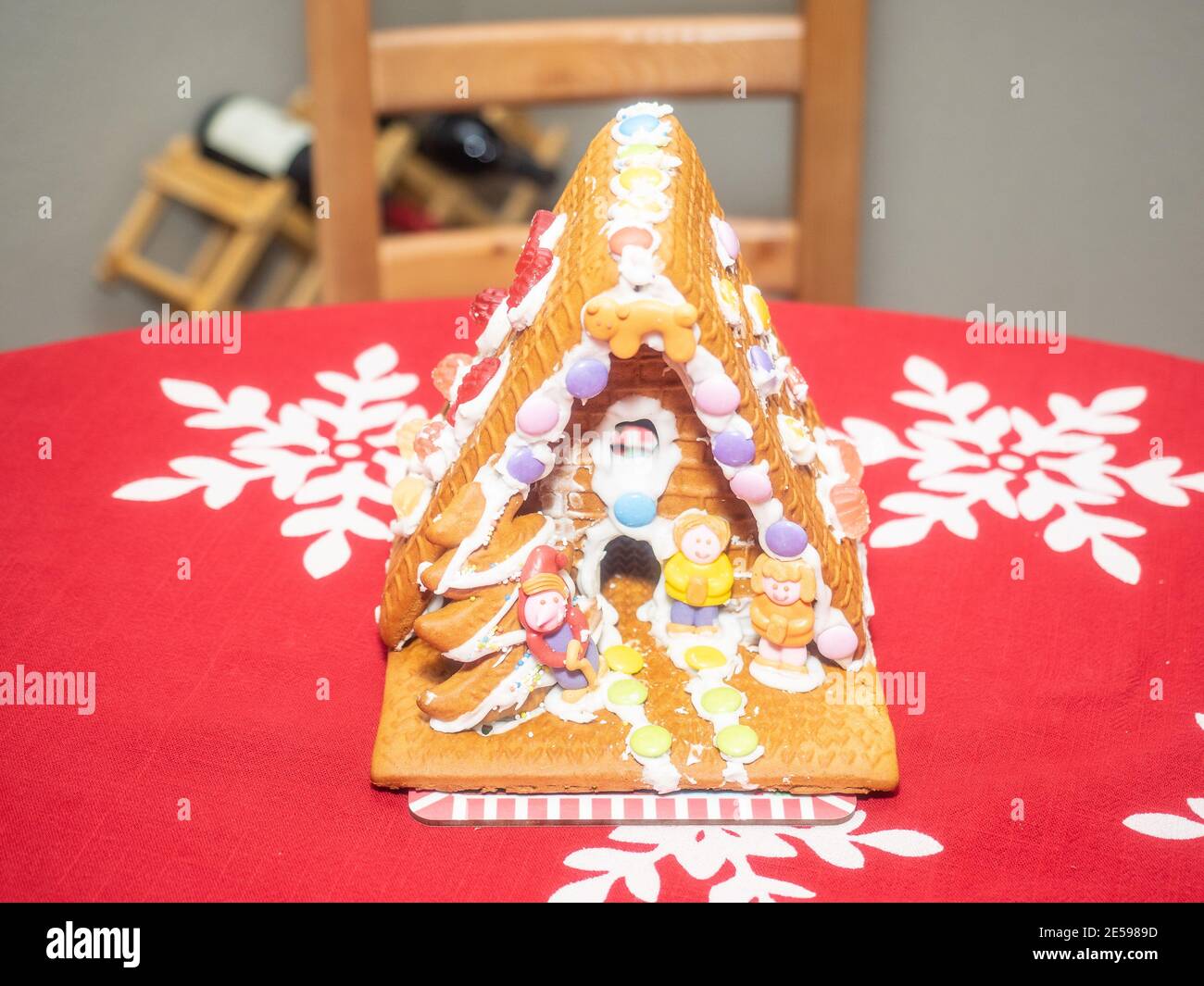 Gingerbread dough is used to build gingerbread houses similar to the