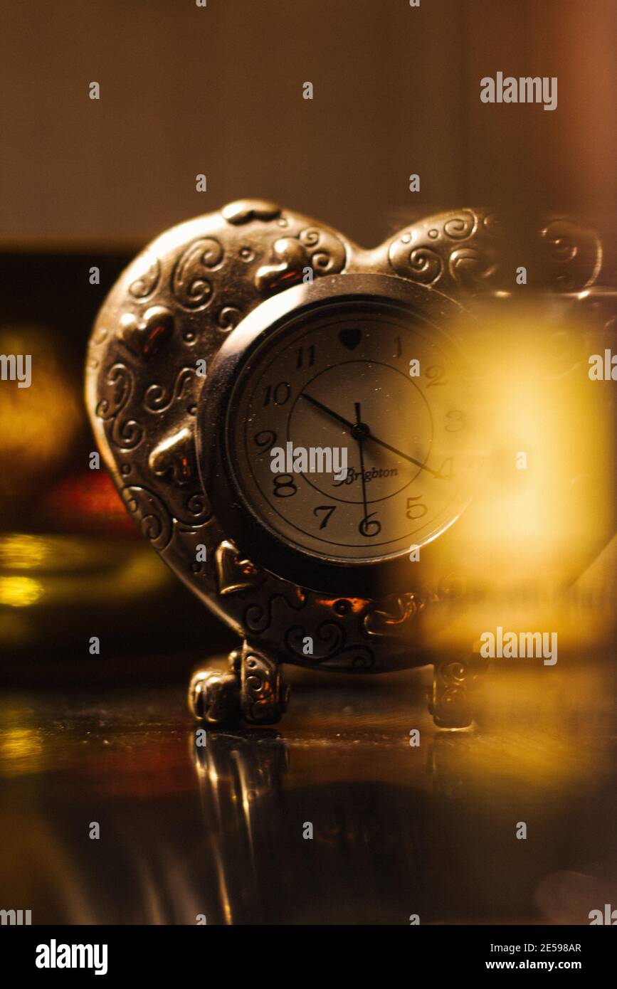 Heart Shaped Clock Stock Photo Alamy