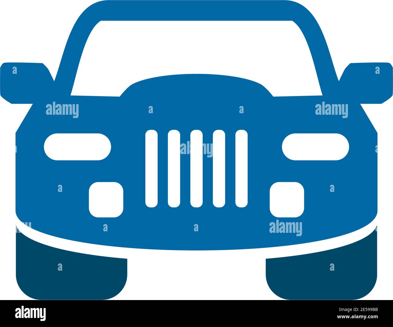 Automotive logo design with using car icon frontview vector illustration template Stock Vector