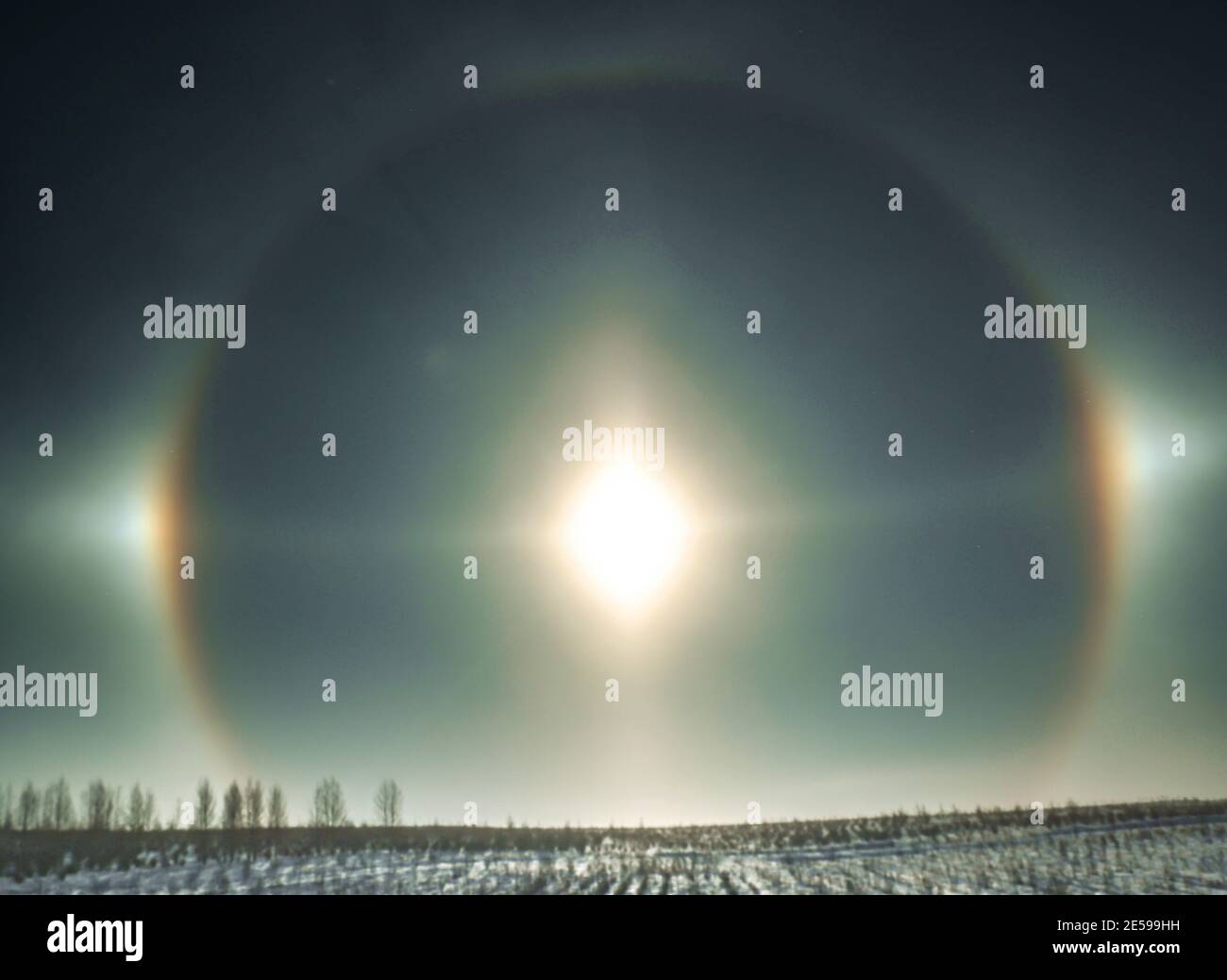 Yakeshi, China. 26th Jan, 2021. The rare astronomical phenomena anthelion shows up in Yakeshi, Inner Mongolia, China on 26th January, 2021.(Photo by TPG/cnsphotos) Credit: TopPhoto/Alamy Live News Stock Photo