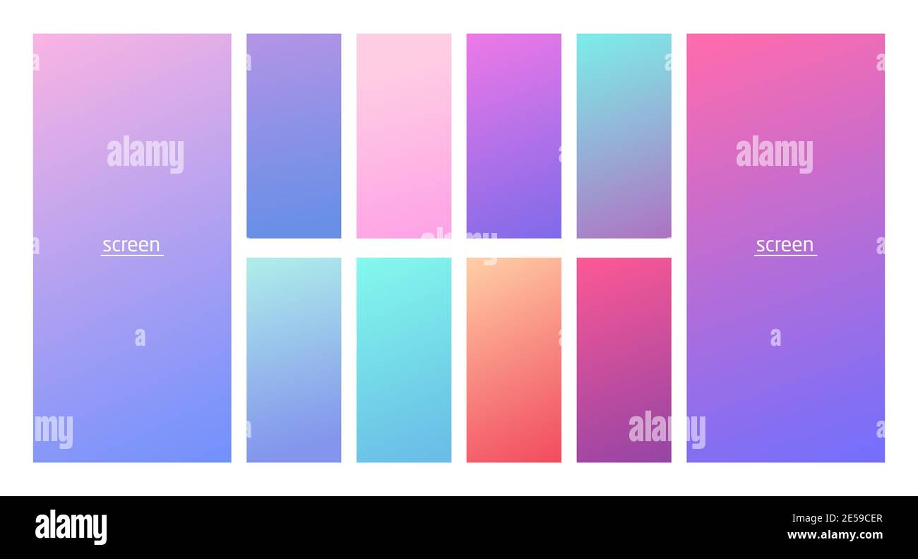 Soft pastel gradient smooth and vibrant color background set for ...