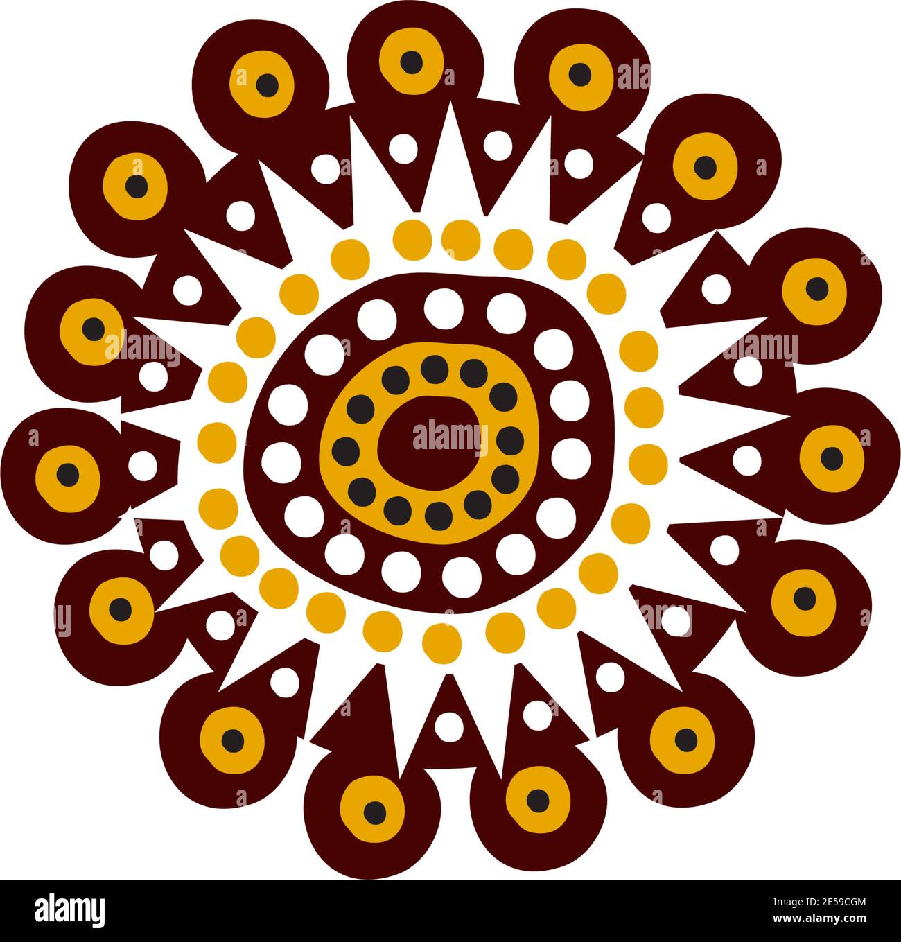Aboriginal art dots painting icon logo design vector template Stock