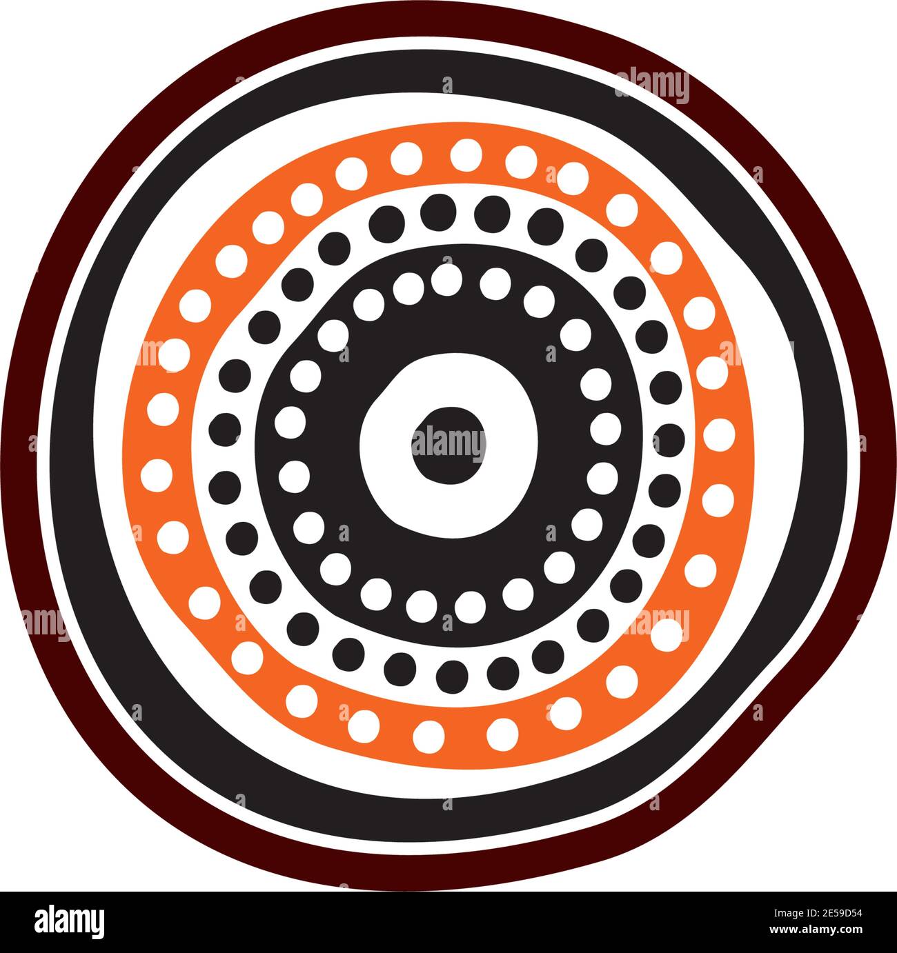 Aboriginal art dots painting icon logo design vector template Stock Vector