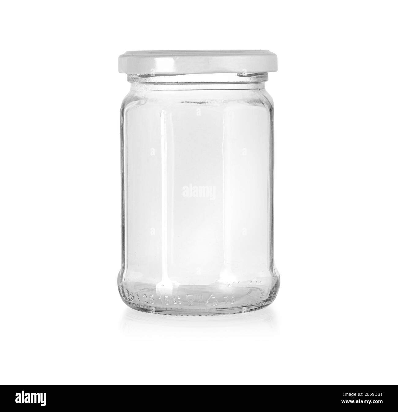 Open empty glass jar isolated on white with clipping path Stock Photo -  Alamy