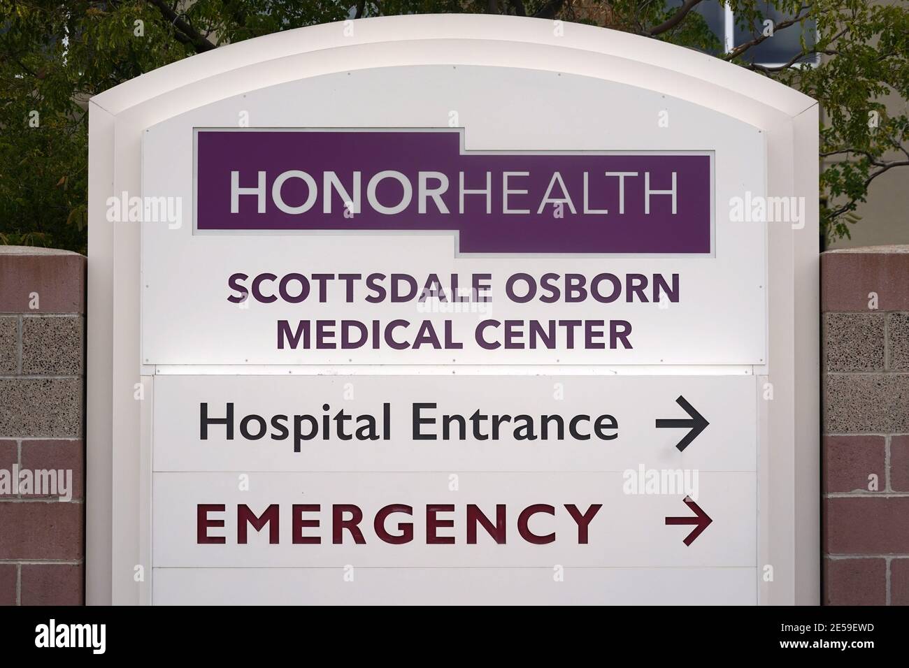 An emergency room sign at the HonorHealth Scottsdale Osborn Medical
