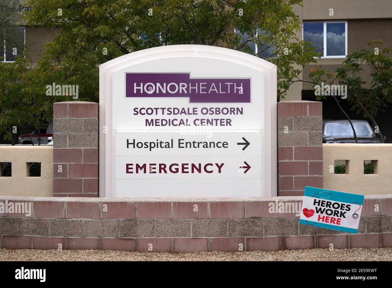 An emergency room sign at the HonorHealth Scottsdale Osborn Medical