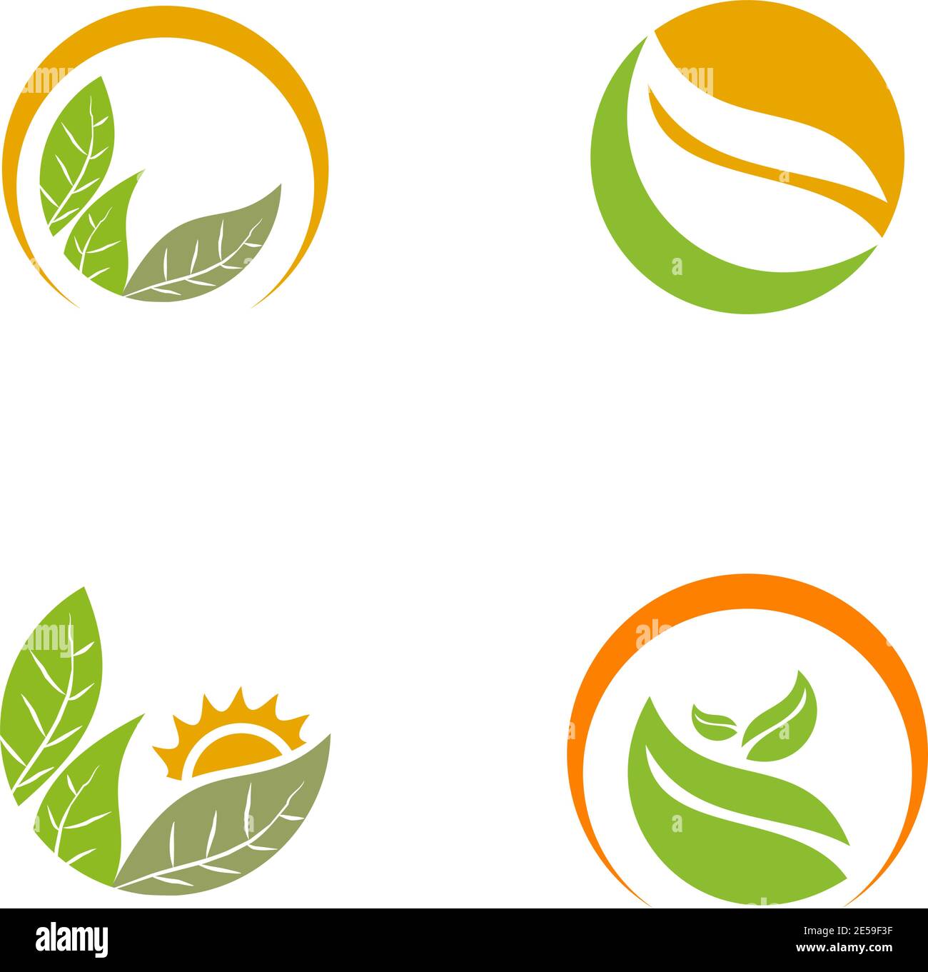 Green leaf icon logo design inspiration vector illustration template ...